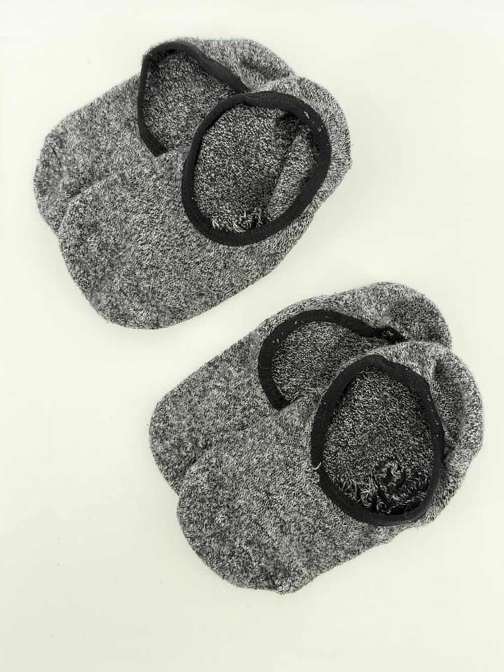 Vans Heather Gray Cushy No Show Socks w/ Grip - Two Pairs